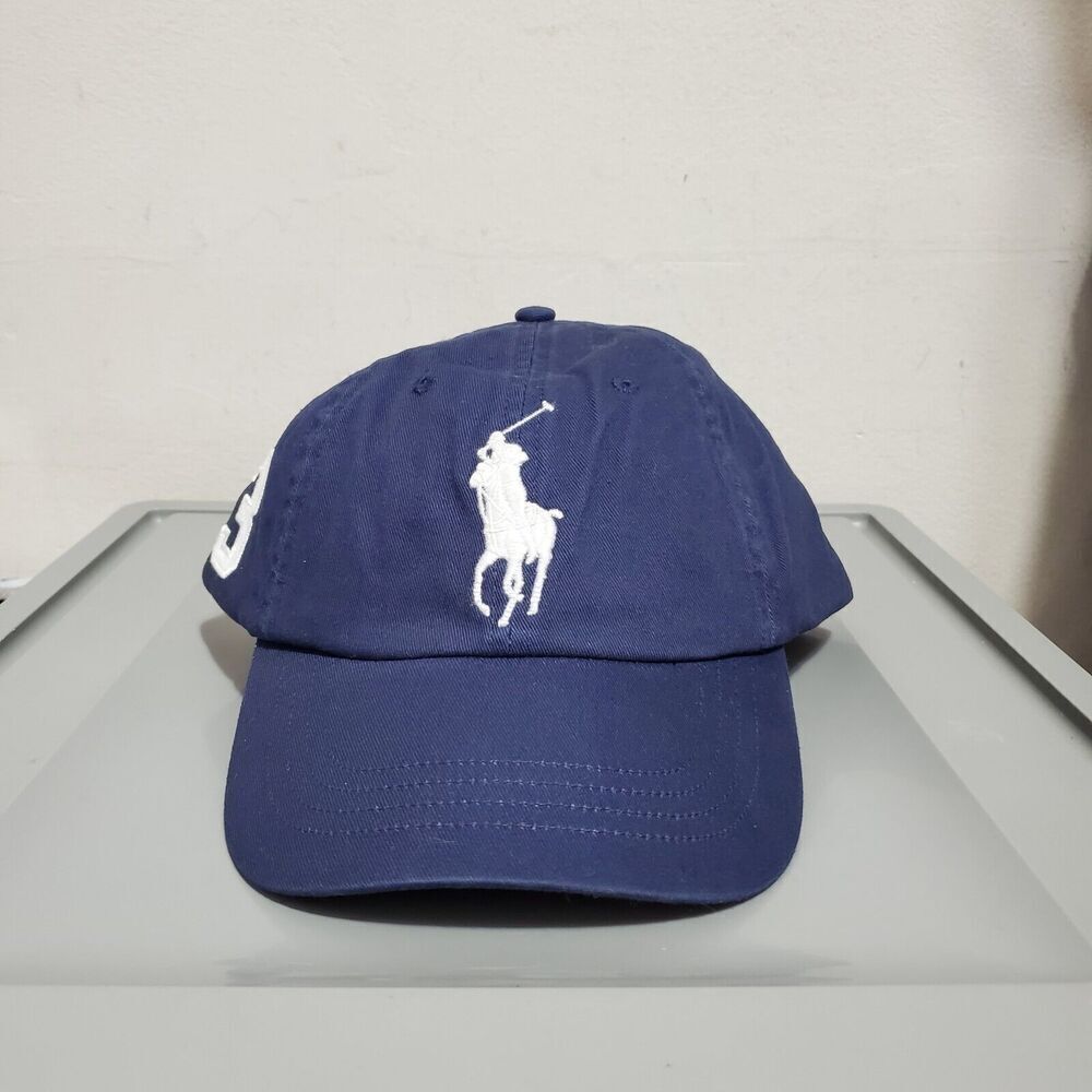 Ralph Lauren Polo Big Pony Chino Ball Cap Hat Navy/White NWT